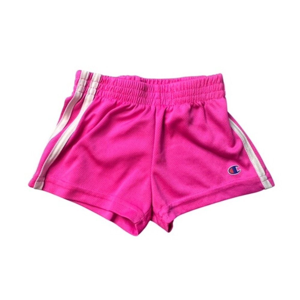 Champion Shorts Girls 24M Pink Mesh Athletic Activewear Stripes Gym Sports